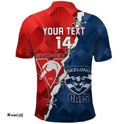 Custom Swans And Cats Football Polo Shirt 2024 Together Dynamic Version