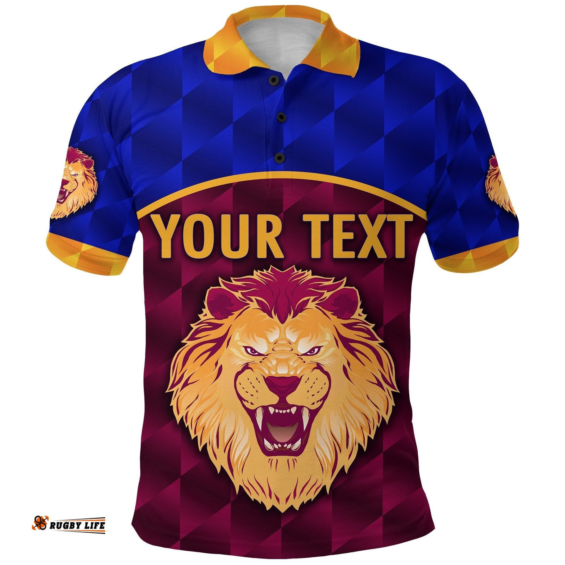 Custom Personalised Brisbane Lions Polo Shirt Powerful