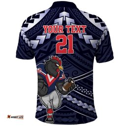 Custom Roosters Rugby Polynesian Tribal Polo Shirt