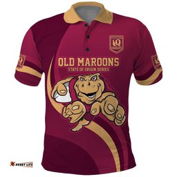 Custom QLD Maroons Cane Toad Polo Shirt Queensland Origin No1
