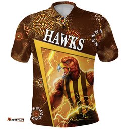 Custom Personalised Hawthorn Polo Shirt Hawks Indigenous Limited Edition NO.1, Custom Text And Number
