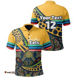 Custom Personalised Eels Rugby Naidoc Week Polo Shirt Indigenous Sport Style