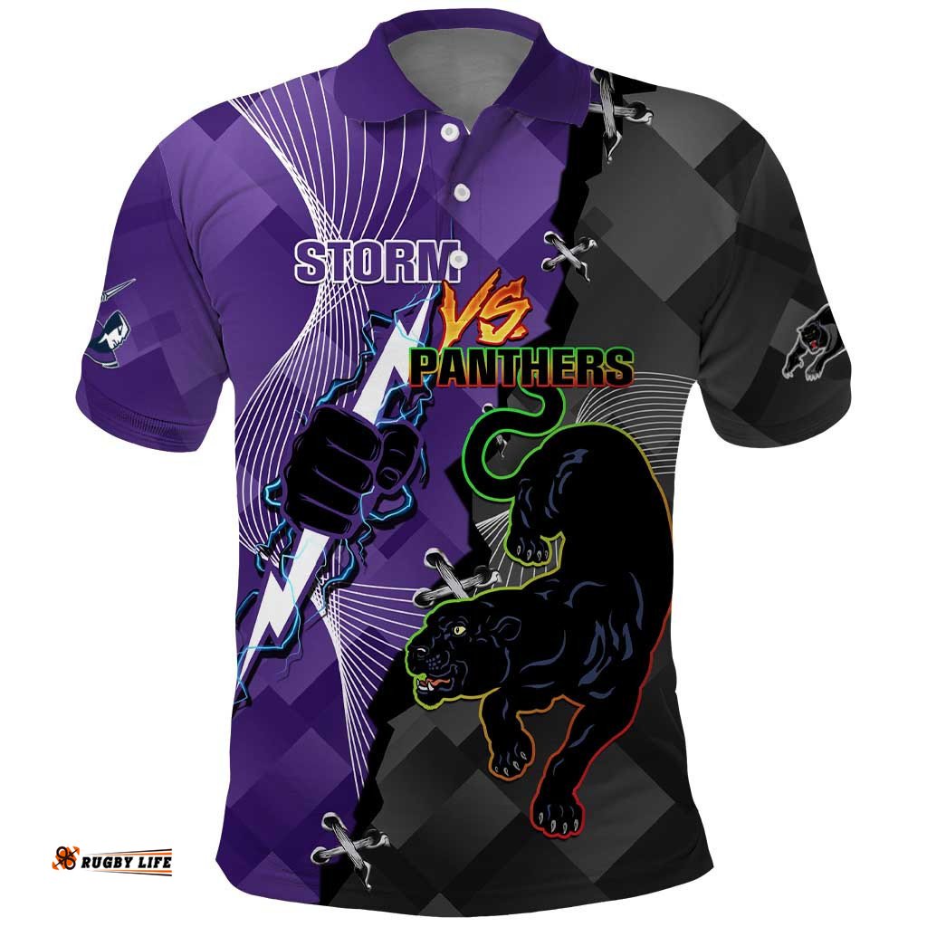 Personalised Storm And Panthers Rugby 2024 Polo Shirt Go Champions Grand Final Dynamic Style