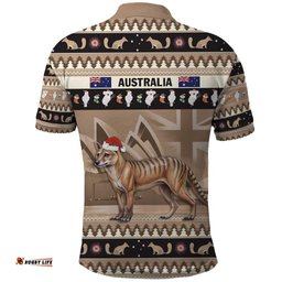 Aussie Tasmanian Tiger Polo Shirt Merry Christmas