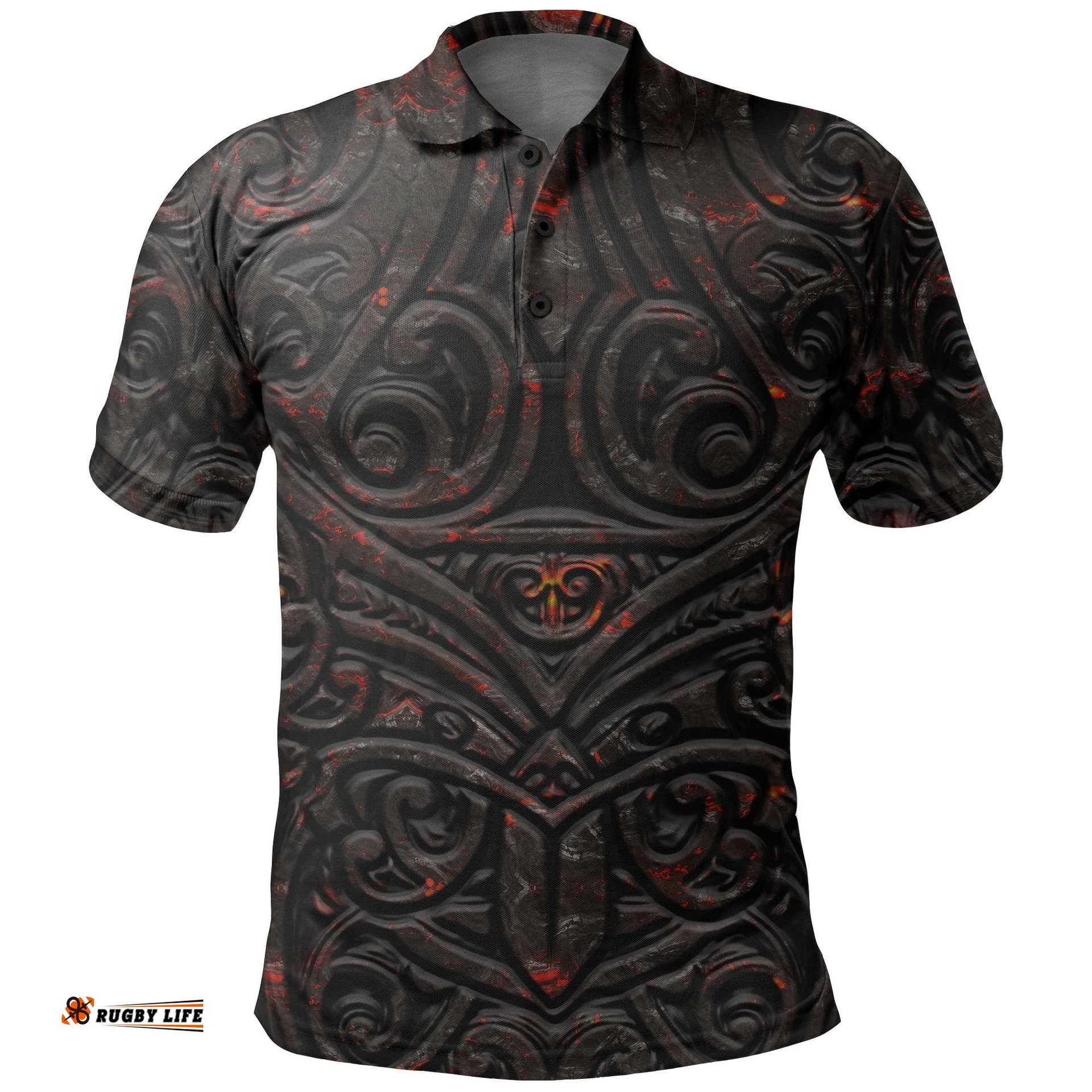 New Zealand Warriors Polo Shirt Maori Tiki Vocalno Style