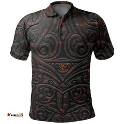 New Zealand Warriors Polo Shirt Maori Tiki Vocalno Style
