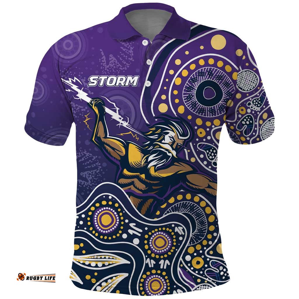 Personalised Storm Rugby Aboriginal Polo Shirt 2024 GO Storms