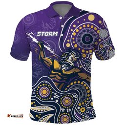 Personalised Storm Rugby Aboriginal Polo Shirt 2024 GO Storms