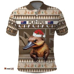 Aussie Platypus Polo Shirt Merry Christmas