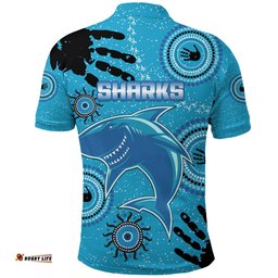 Custom Personalised Cronulla Sharks Polo Shirt Indigenous Country Style