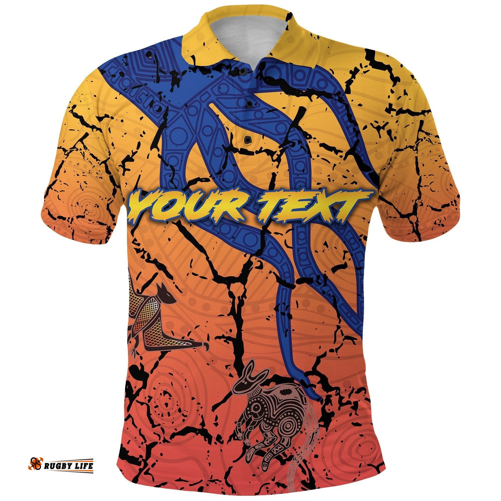 Custom Personalised Gold Coast Polo Shirt Suns Origin Indigenous