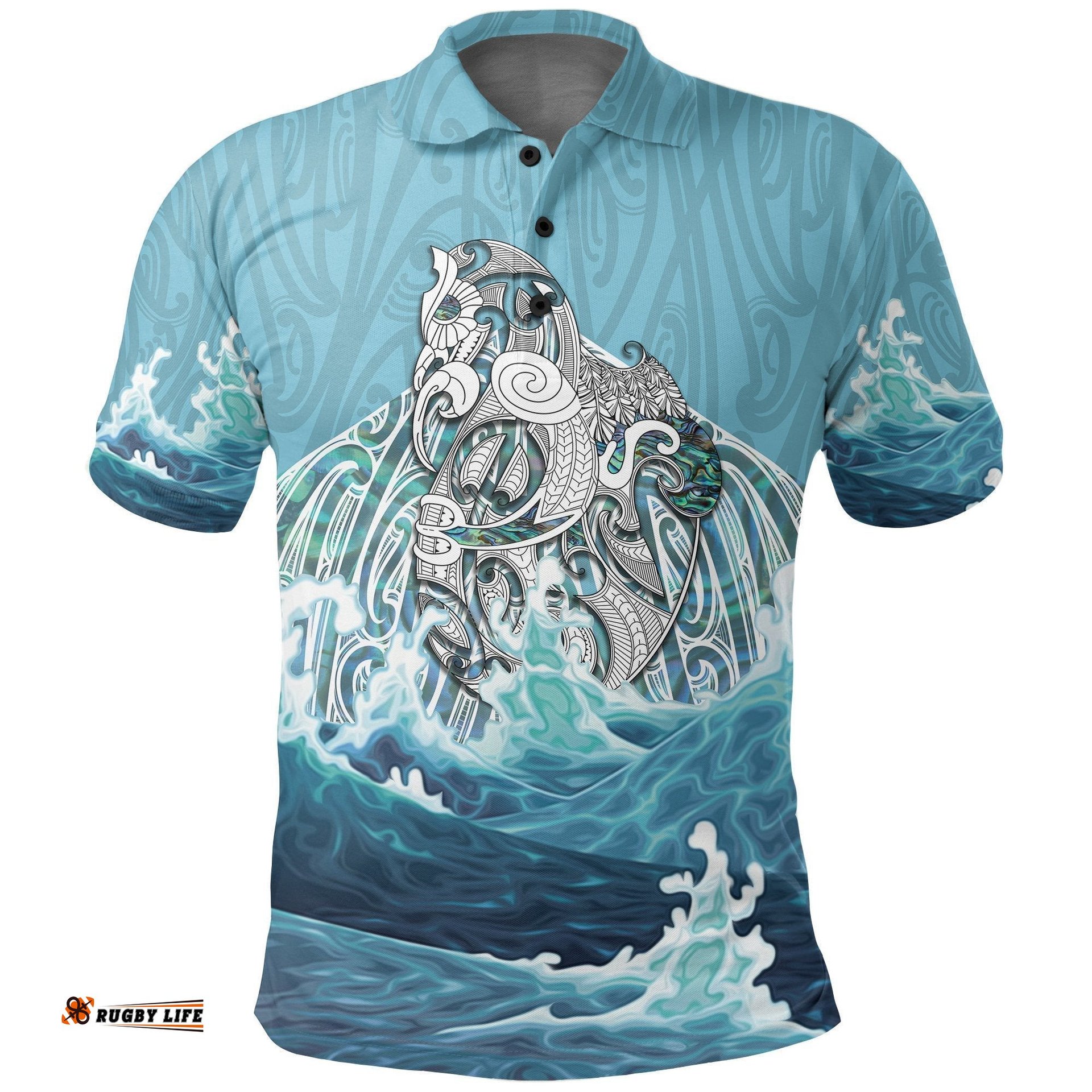 Maori Manaia The Blue Sea Polo Shirt