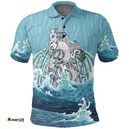 Maori Manaia The Blue Sea Polo Shirt