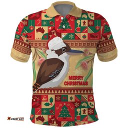 Australia Christmas Polo Shirt Kookaburra Santa With Gumtree