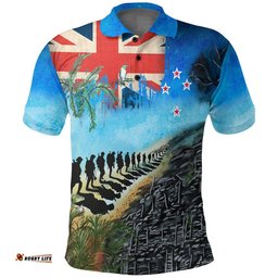 Vibe Hoodie Clothing - New Zealand Anzac Day Lest We Forget Polo Shirt