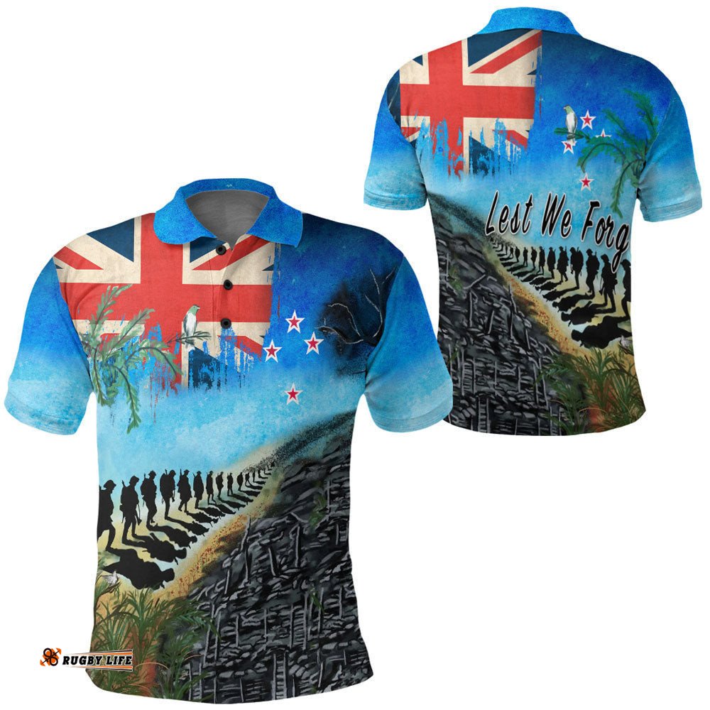 Vibe Hoodie Clothing - New Zealand Anzac Day Lest We Forget Polo Shirt