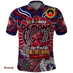 Custom Melbourne Demons NAIDOC Week 2024 Polo Shirt Mascot Football