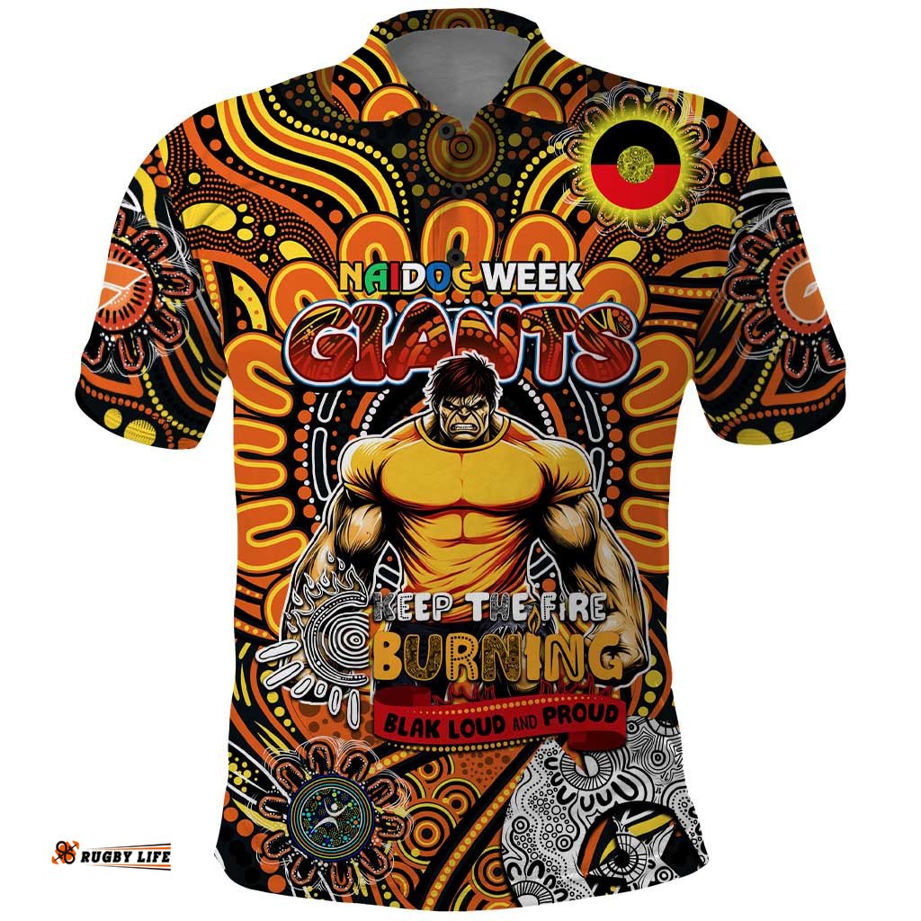 Custom GWS Giants NAIDOC Week 2024 Polo Shirt Mascot Football