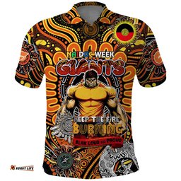 Custom GWS Giants NAIDOC Week 2024 Polo Shirt Mascot Football