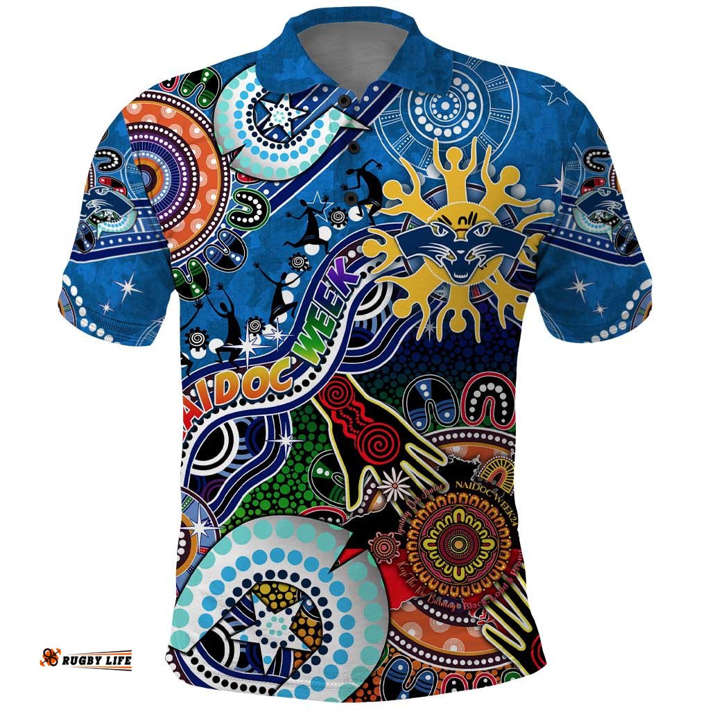 Custom NAIDOC Week 2024 Geelong Cats Polo Shirt Australia Aboriginal Dot Painting