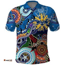 Custom NAIDOC Week 2024 Geelong Cats Polo Shirt Australia Aboriginal Dot Painting