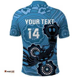 Custom NSW Blues Rugby Polo Shirt 2024 Platypus Mix Aboriginal Art
