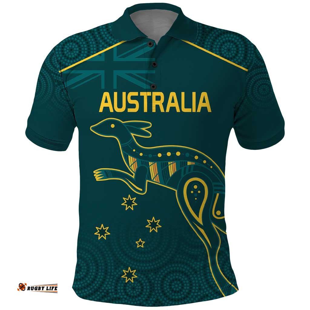 Custom Australia Rugby Polo Shirt Proud of Aussie Kangaroo