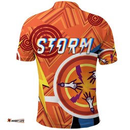 Melbourne Storm Polo Shirt Simple Indigenous - Orange