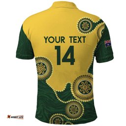Custom Australia Boomers Polo Shirt Aboriginal With Marble Pattern - Yellow