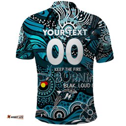 Custom NAIDOC Week 2024 Power Polo Shirt Aboriginal Animals Keep The Fire Burning