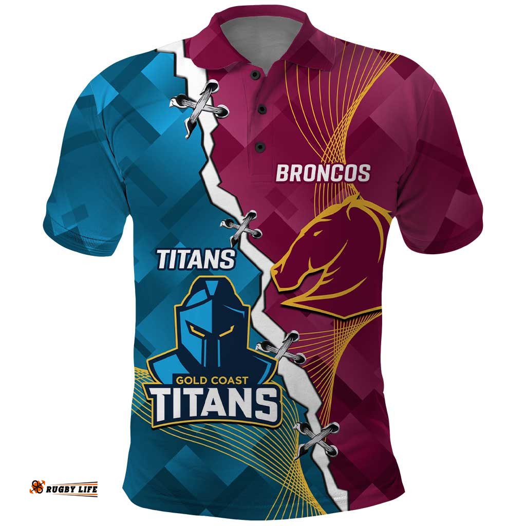 Custom Broncos And Titans Rugby 2024 Polo Shirt Dynamic Style