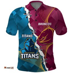 Custom Broncos And Titans Rugby 2024 Polo Shirt Dynamic Style