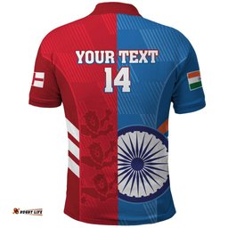 Custom India And England Cricket Polo Shirt 2024 Together Dynamic Version