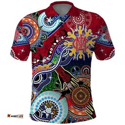 Custom NAIDOC Week 2024 Melbourne Demons Polo Shirt Australia Aboriginal Dot Painting