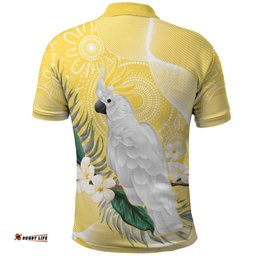 Australia Cacatua Galerita Polo Shirt Sulphur-Crested Cockatoo - Aboriginal Art