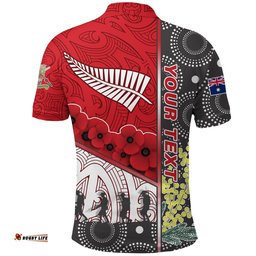 Custom Personalised Anzac Day - Lest We Forget Polo Shirt Australia Indigenous and New Zealand Maori - Red
