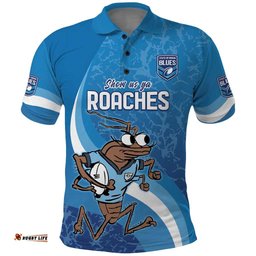 Custom NSW Cockroaches Blues Polo Shirt New South Wales Origin No1