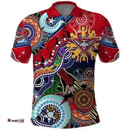 Custom NAIDOC Week 2024 Essendon Bombers Polo Shirt Australia Aboriginal Dot Painting