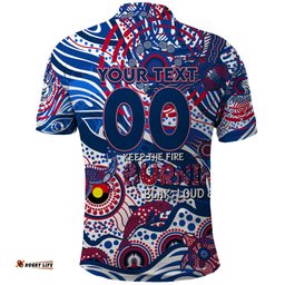 Custom NAIDOC Week 2024 Bulldogs Polo Shirt Aboriginal Animals Keep The Fire Burning