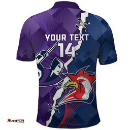 Custom NRL Storm And Roosters Rugby 2024 Polo Shirt Go Champions Dynamic Version