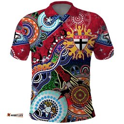 Custom NAIDOC Week 2024 St Kilda Saints Polo Shirt Australia Aboriginal Dot Painting