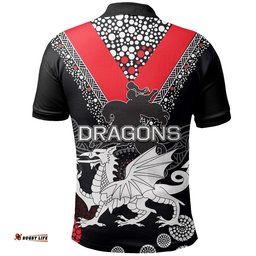 Custom Personalised St. George Illawarra Dragons Polo Shirt Aboriginal