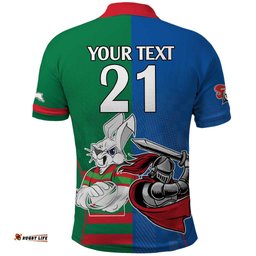 Custom Knights and Rabbitohs Mascot Together Polo Shirt