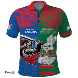 Custom Knights and Rabbitohs Mascot Together Polo Shirt