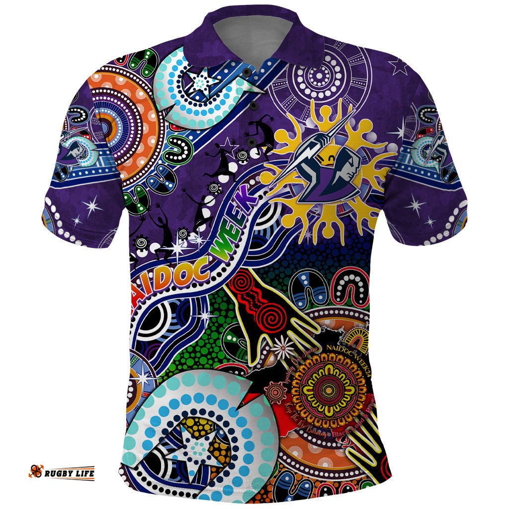 Personalised Storm NAIDOC Week 2024 Polo Shirt Australia Aboriginal Dot Painting