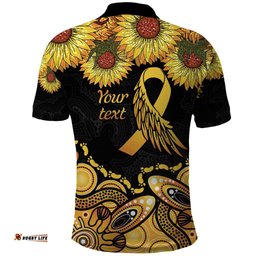 Be Bold Go Gold Aboriginal Ribbon Childhood Personalised Polo Shirt