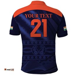 Custom India Cricket Polo Shirt Go Men In Blue Sporty Version