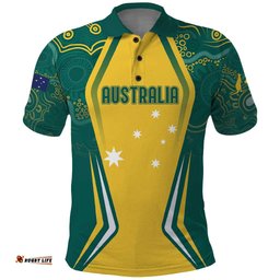 Australia 2024 Olympics Custom Polo Shirt Rise of the Roos Aborignal Style