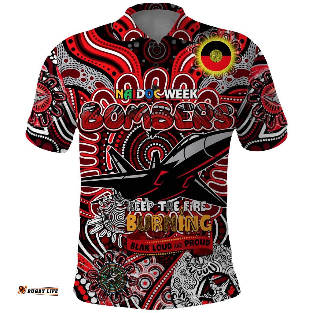 Custom Essendon Bombers NAIDOC Week 2024 Polo Shirt Mascot Football