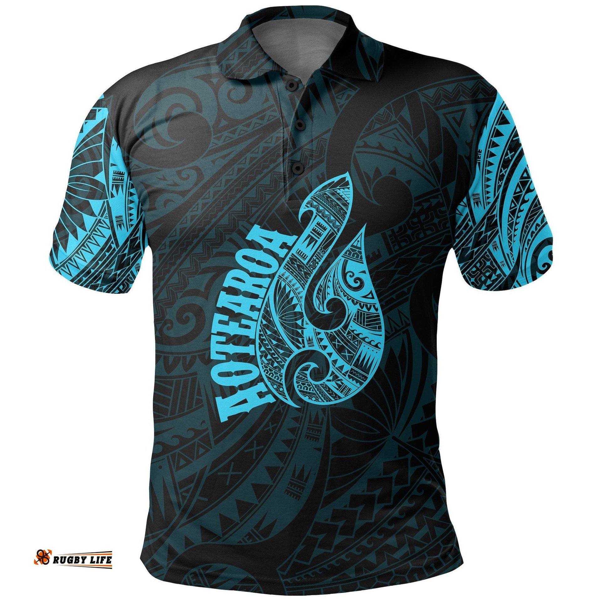 Hei Matau Maori Tattoo Polo Shirt Blue